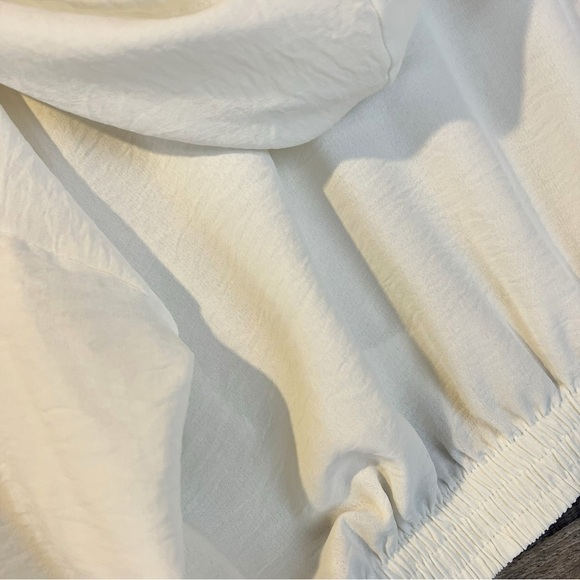 Zara White Sheer Hooded Crop Top M Minimalist Balletcore - Picture 4 of 5